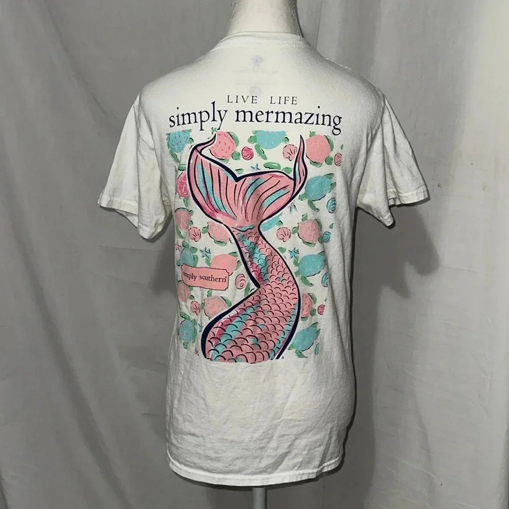 Simply Southern Live Life Simply Mermazing sparkly graphic tshirt size small